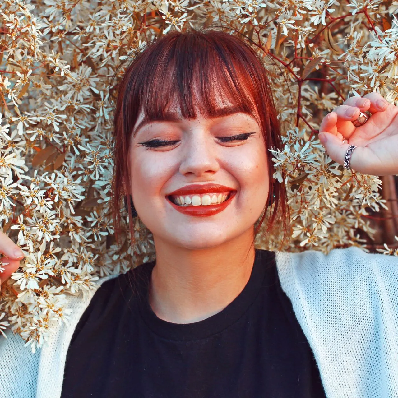 Happy customer with product